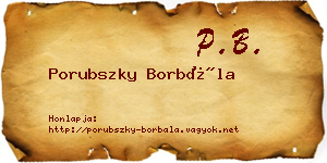 Porubszky Borbála névjegykártya