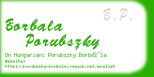 borbala porubszky business card